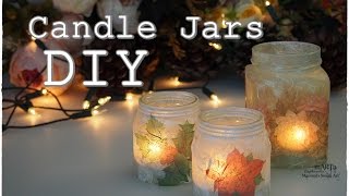 Christmas in a Jar  Decoupage Candle Holder DIY [upl. by Haidabo]