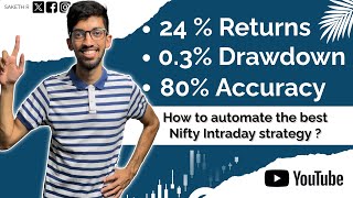 Best Intraday Strategy in Nifty  Fully Automated  Low Risk Low Reward  Saketh R [upl. by Accever]