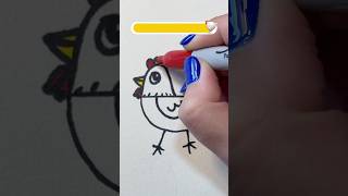 Simple hen drawing for kids  Easy drawing step by step 🐓🐔 [upl. by Schifra616]