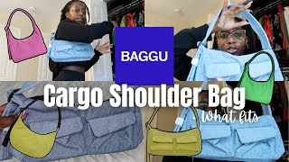 My FIRST BAGGU  Baggu Cargo Shoulder bag amp What Fits [upl. by Miehar]