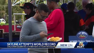 Skyline Chili fans help iconic Cincinnati restaurant break Guinness World Record [upl. by Moshell498]