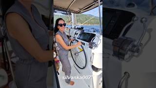 FEMALE CAPTAIN GREEK SAILING CLUB How to Sail a Catamaran Lagoon 40 Sailing Videos sail catamaran [upl. by Ikkir]