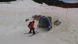 WHAT HAPPENS NEXT Fun LOurs Des Pres slope  MEGEVE ski resort  Feb 2024 [upl. by Masry653]