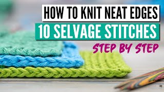 How to knit neat edges  The 10 best edge stitches in knitting [upl. by Albert386]