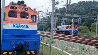 KORAIL7400호대 디젤 기관차와 7100호대 디젤 기관차의 협연 김유정역 7400形機関車と7100形機関車の共演 [upl. by Jews253]