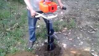 portable small earth hole digging tools drill soil machine [upl. by Claudina343]