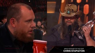 Luke Combs Reacts To Chris Stapletons 8th Male Vocalist Win [upl. by Fira233]