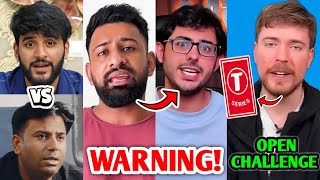 Rajat Dalal OPEN WARNING to CarryMinati😱 Fukra Insaan Vs Puneet MrBeast CHALLENGE TSeries [upl. by Orvas684]