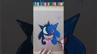 Desenhando VENOM x GENGAR na aula de artes desenhando venomcomodesenhar gengarshortfeed [upl. by Baelbeer]