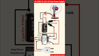 12V DC Fan Power Supply  AC 220V to 12V DC Fan Power Supply  12V Fan Directly on 220V AC Circuit [upl. by Oicelem]