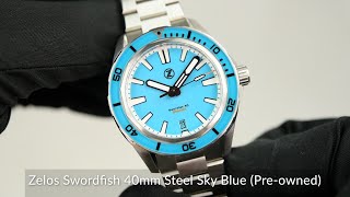 Zelos Swordfish 40mm Steel Sky Blue Preowned [upl. by Jain]