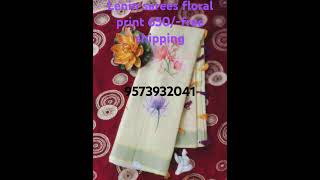 Lenin sarees floral print 650 all over India free shippingtrendingviral [upl. by Etam]