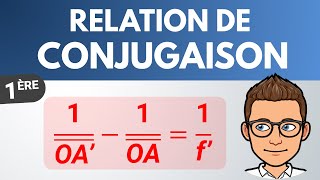 Relation de CONJUGAISON  calculer la distance focale  1ère  Physique [upl. by Enialed]