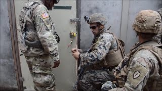 Marines and Army Combat Engineers Conduct Explosive Door Breaching [upl. by Netsirk]