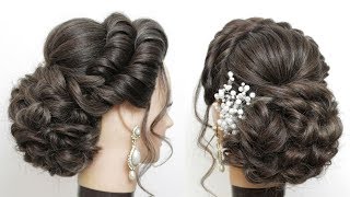 New Bridal Hairstyle For Girls With Long Hair Messy Bun Updo [upl. by Ellen892]