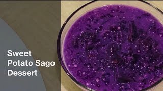 Purple Sweet Potato Sago Dessert  சக்கரவள்ளிக்கிழங்கு பானம்  Sago Dessert  Sweet Potato Recipe [upl. by Hedvah]