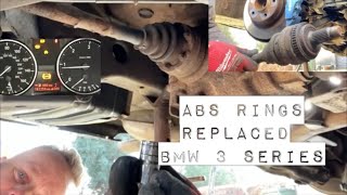 BMW 318D ABS Ring Replacement Both Sides How To Diy E91 Same as 320 118 120 etc DTC [upl. by Merari]