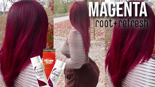 Refresh Red Hair amp ROOT TOUCH UP  LOREAL HICOLOR HIGHLIGHTS MAGENTA  Adore Magenta  Raging Red [upl. by Kyrstin]