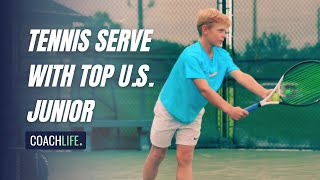 Tennis Serve Tips with 11YearOld Top Junior and Coachlife Coach Diego Moyano [upl. by Ridan137]