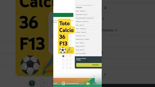 Colonna Formula 13 totocalcio schedina n 36 oggi pronostici shorts ✍️✅⚽ [upl. by Aicilf]