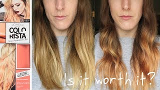 LOreal Colorista Review amp Demo  PEACH HAIR [upl. by Ittak230]