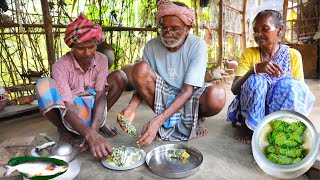 STEAMED PANGAS FISH RECIPEvillage style big pangas fish recipe using bottle gourd leaf in boil rice [upl. by Mcconaghy]