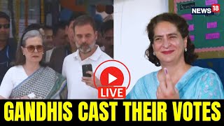 Delhi Lok Sabha Election 2024 Live Updates Rahul and Sonia Gandhi Cast Their Votes  LIVE News N18L [upl. by Aderf]