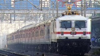 SPECIAL LOCO WITH SPECIAL PREMIUM TRAIN  OHE SPARKING LGD WAP7 [upl. by Orion202]