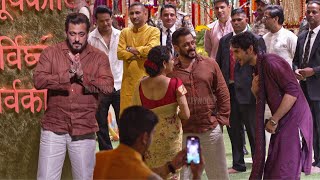 Salman Khan with Niece Alizeh arrives at Ambani Ganpati Maha Puja  Funny Moment with Ibrahim [upl. by Anatol]