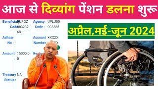 UP में April MayJune कि दिव्यांग पेंशन डलना शुरू  Divyang Pension Kab Aaegi 2024 Viklang Pension [upl. by Negam]