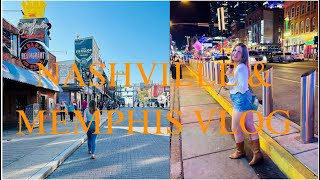 TRAVEL VLOG Birthday trip to Nashville  Memphis going to Graceland and lots of bar hopping [upl. by Alcot]