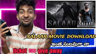 How to download salaar movie in Telugunew movie TeluguPrabhasprashanth Neelgive away [upl. by Nnylarak]