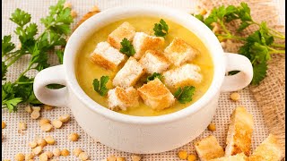 Soupe de pois cassés aux croutons ou Potage SaintGermain  Très facile et rapide [upl. by Benedict986]