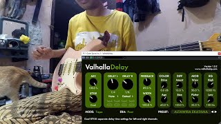 VALHALLA DELAY TAPE DELAY  WITH LINE 6 HELIX NATIVE amp AMPLITUBE 5 [upl. by Ahsyas263]