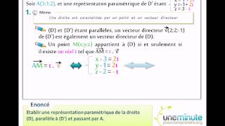 Représentation Paramétrique de Droites  Une Minute Pour Comprendre [upl. by Ecinwahs598]