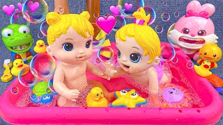 🚀Just Started  Satisfying with Unboxing Pink Bathtub👶Cute Barbie Playing Water ASMR  Review Toys [upl. by Pauiie]