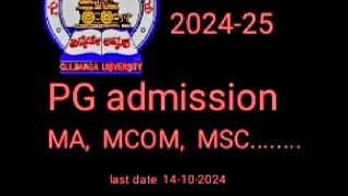 202425 PG admission gulbargauniversity gug ma mcom msc [upl. by Thagard]