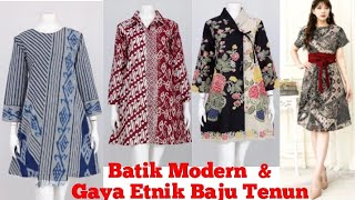 25 MODEL BAJU BATIKTUNIK BATIK DAN BAJU TENUN WANITA MODERN [upl. by Narbig14]