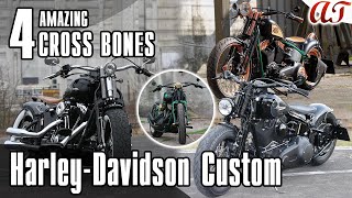 4 AMAZING HarleyDavidson CROSS BONES FLSTSB Custom 4K  AampT Design [upl. by Colvin861]