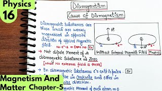 16 Diamagnetism Cause of Diamagnetism magnetism and matter class 12 Physics Cbse physics neet [upl. by Nyledam40]