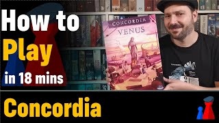 How to play Concordia Venus boardgame  Full teach  Visuals  Peaky Boardgamer [upl. by Evannia]