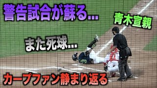 警告試合を思い出す青木宣親に死球を当ててしまい一瞬静まり返ってしまうカープファン [upl. by Anilag410]