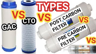 WHAT ARE DIFFERENCES BETWEEN PRE CARBON FILTERPOST CARBON FILTERCTO GAC  WATER FILTER HINDI [upl. by Alyar316]