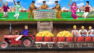 Underground Golden Tractor Hindi Stories Bedtime Stories Hindi Kahani Moral Story Funny Comedy Video [upl. by Kurman]