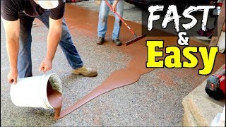 How to Resurface Concrete for Beginners Part 2 660 DIY Driveway repair  restoration project [upl. by Hannus]