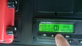 Scania Stoneridge SE5000 Exakt Duo digital tachograph manual entry daily start  how to do it [upl. by Odlopoel]