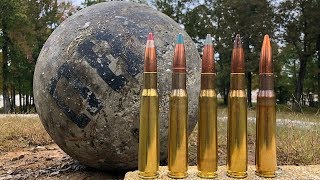 50 BMG vs Atlas Stone 380 lbs [upl. by Mattland]