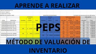 ¿Cómo realizar de forma fácil y rápido el método de valuación de inventario PEPS [upl. by Ettenig880]