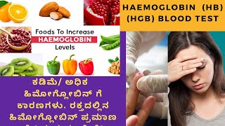 HAEMOGLOBIN Hb BLOOD TEST IN KANNADA COST  REPORT CAUSES AND TREATMENT OF LOWHIGH HEMOGLOBIN [upl. by Ardeed]