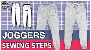 Basic Joggers  Sweatpants for Men DIY  Sew Along  Complete Sewing Steps  PDF Patterns Boutique [upl. by Ecurb]